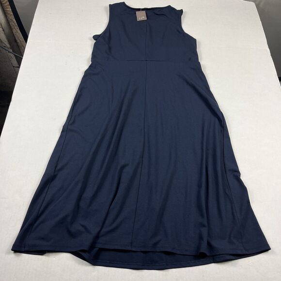 J.Jill Wearever Sleeveless Midi Dress Navy Blue Travel Knit Minimalist NWT SP - Picture 10 of 11